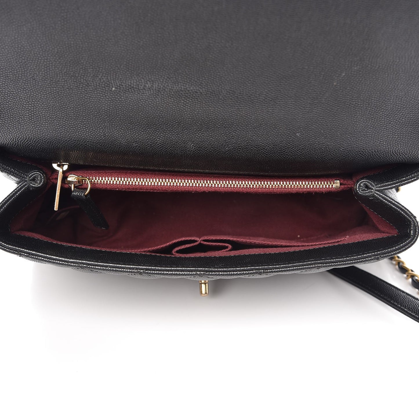 Caviar Quilted Small Coco Handle Flap Black