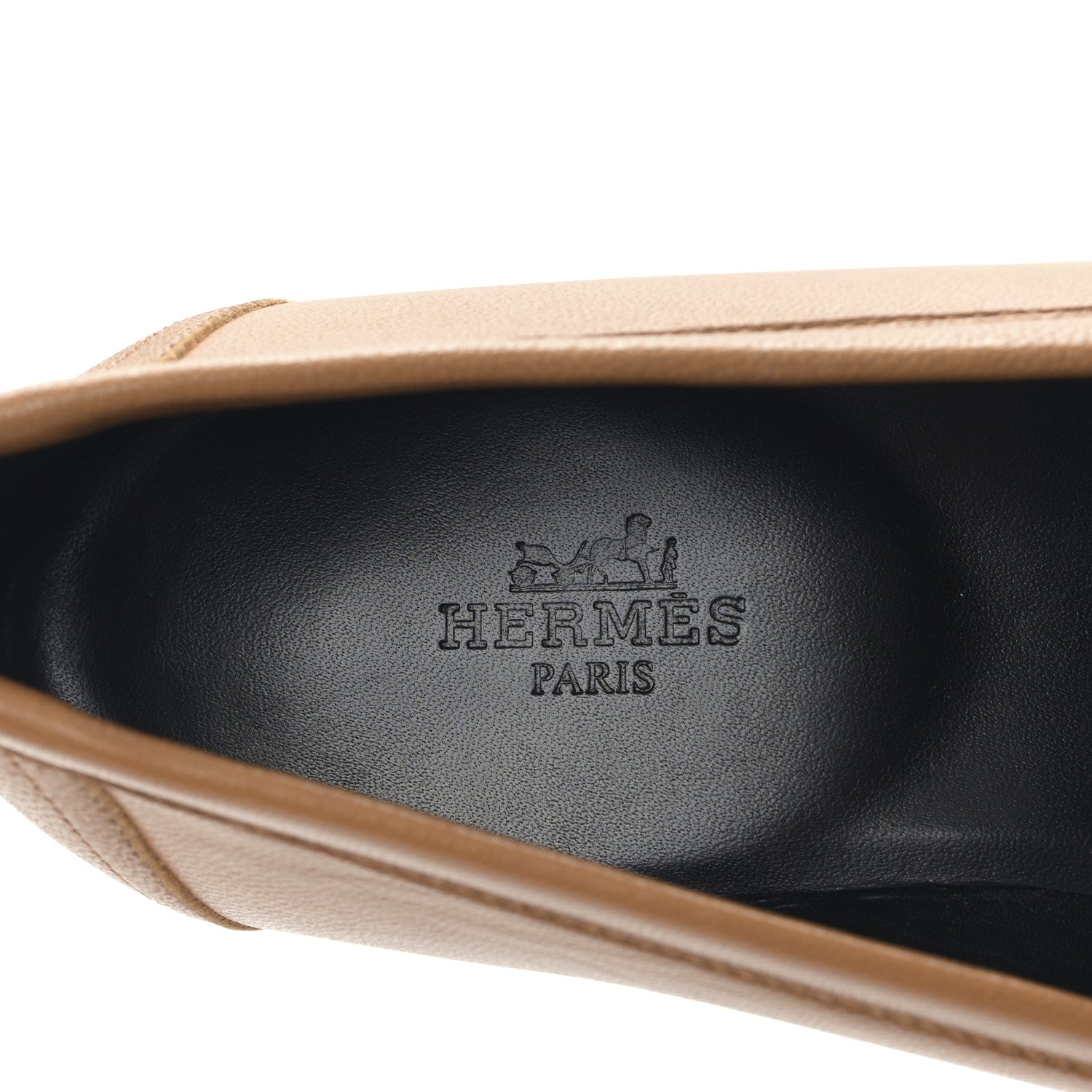 Hermes Goatskin Womens Paris Loafers 37 Naturel 7 of 8
