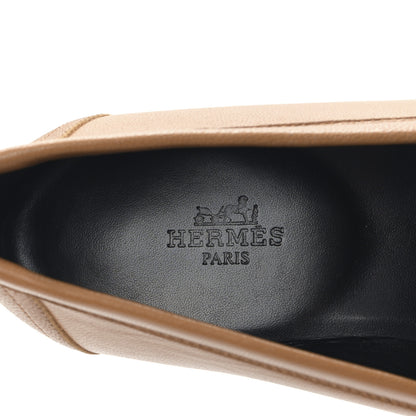 Hermes Goatskin Womens Paris Loafers 37 Naturel 7 of 8