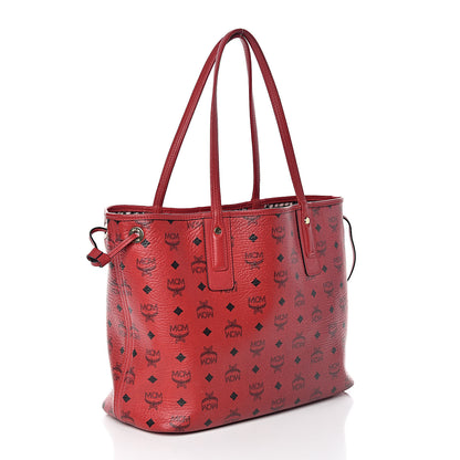 MCM Visetos Medium Liz Reversible Shopper Tote Ruby Red 6 of 18