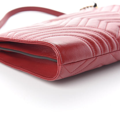 Gucci Azalea Calfskin Matelasse Heart Medium GG Marmont Slim Shoulder Bag Romantic Cerise 8 of 9