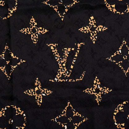 Louis Vuitton Wool Silk Monogram Giant Jungle Shawl Black 4 of 4