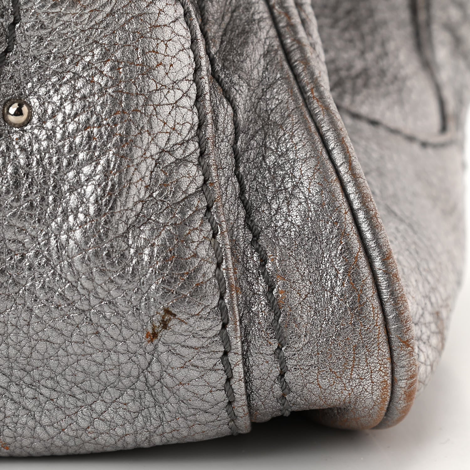 Chloe Metallic Calfskin Medium Paddington Satchel Silver 11 of 18