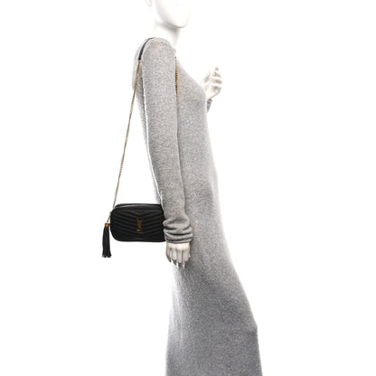 Saint Laurent Grain De Poudre Matelasse Monogram Mini Lou Camera Bag Black 2 of 10