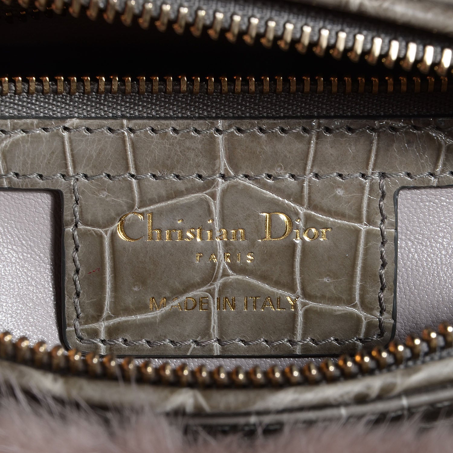 Christian Dior Mink Fur Crocodile Lady Dior Foulard 8 of 9