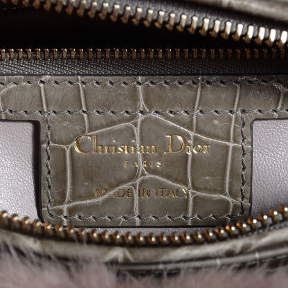 Christian Dior Mink Fur Crocodile Lady Dior Foulard 8 of 9