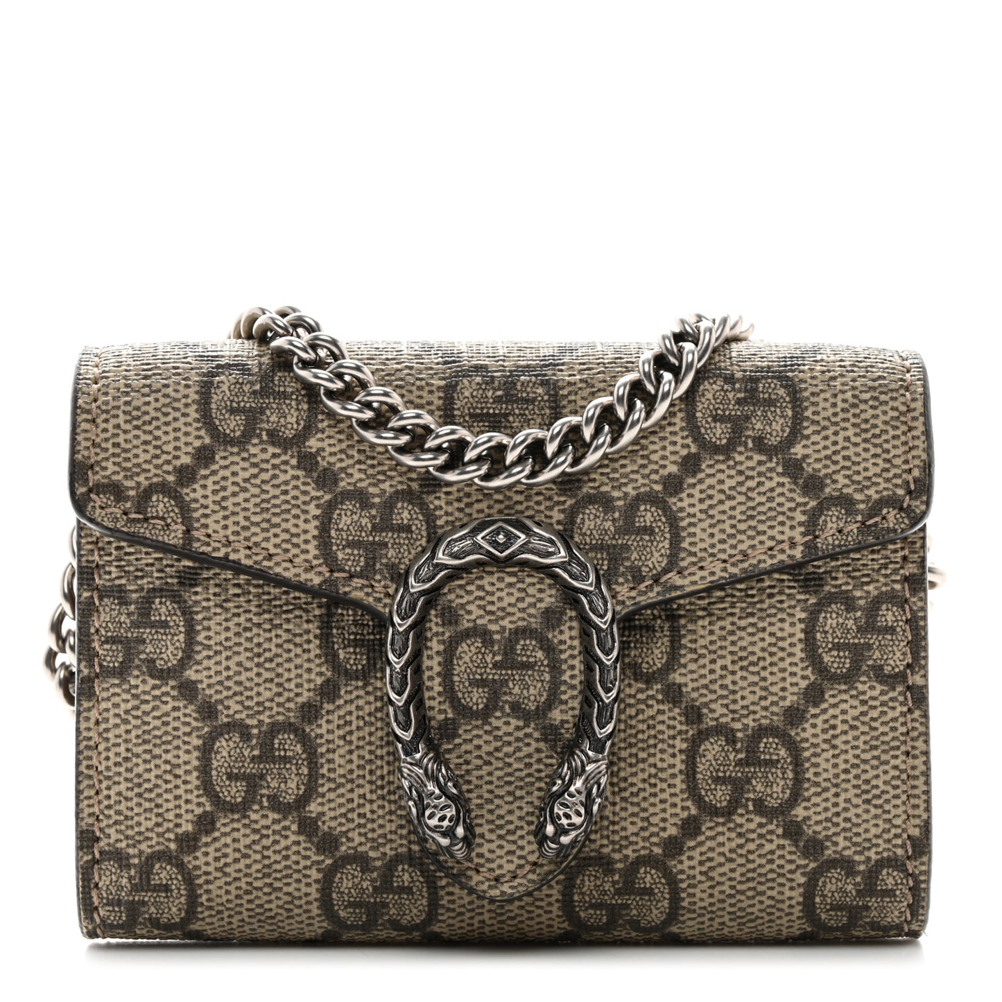 GG Supreme Monogram Dionysus Coin Purse Taupe