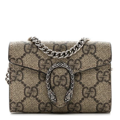 Gucci GG Supreme Monogram Dionysus Coin Purse Taupe 1 of 9