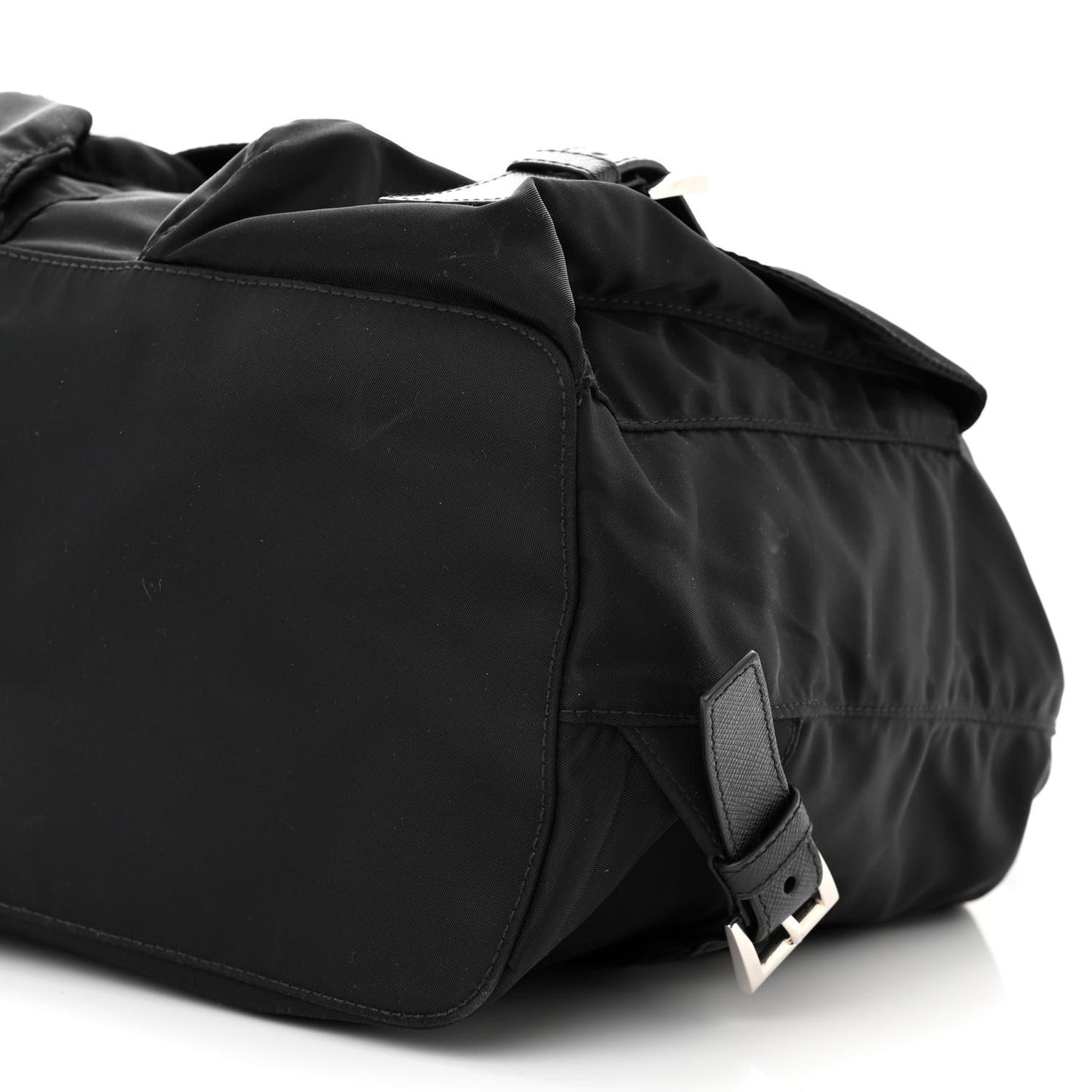 Re-Nylon Tessuto Saffiano Medium Backpack Black