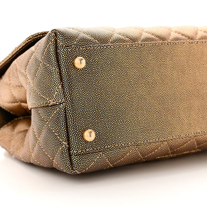 Chanel Metallic Caviar Quilted Small Coco Handle Flap Gold 9 of 11