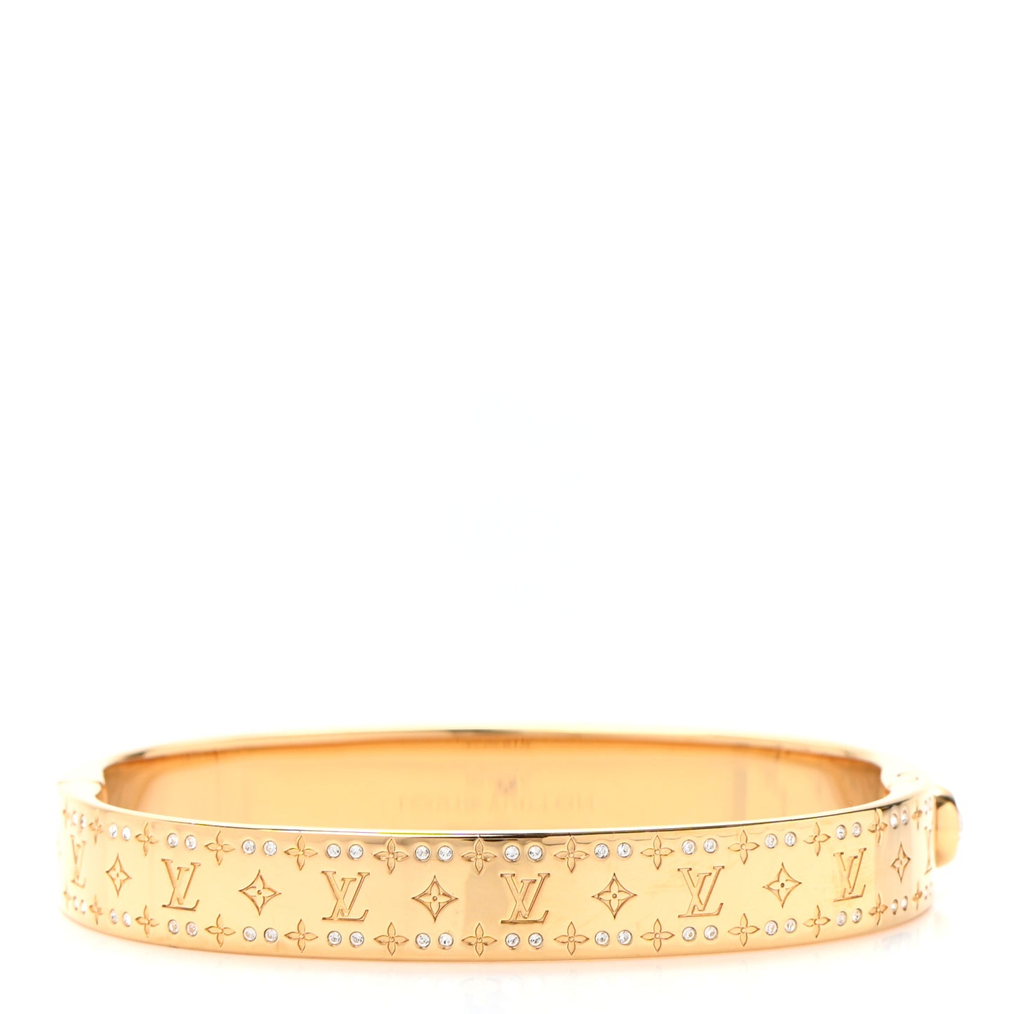 Brass Crystal Monogram Nanogram Strass Cuff M Gold