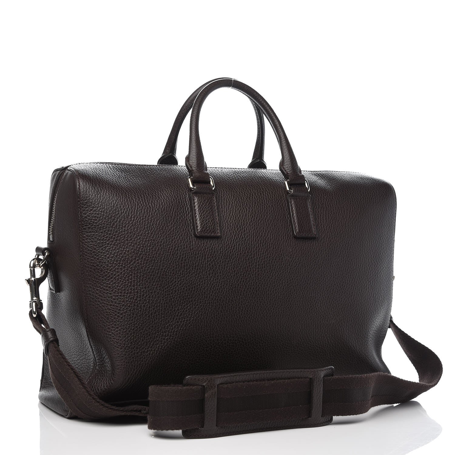 Gucci Pebbled Calfskin Large Briefcase Dark Brown 3 of 10