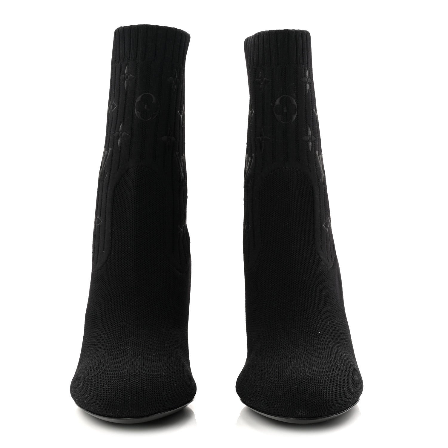 Louis Vuitton Monogram Stretch Fabric Silhouette Ankle Boots 39 Black 2 of 8