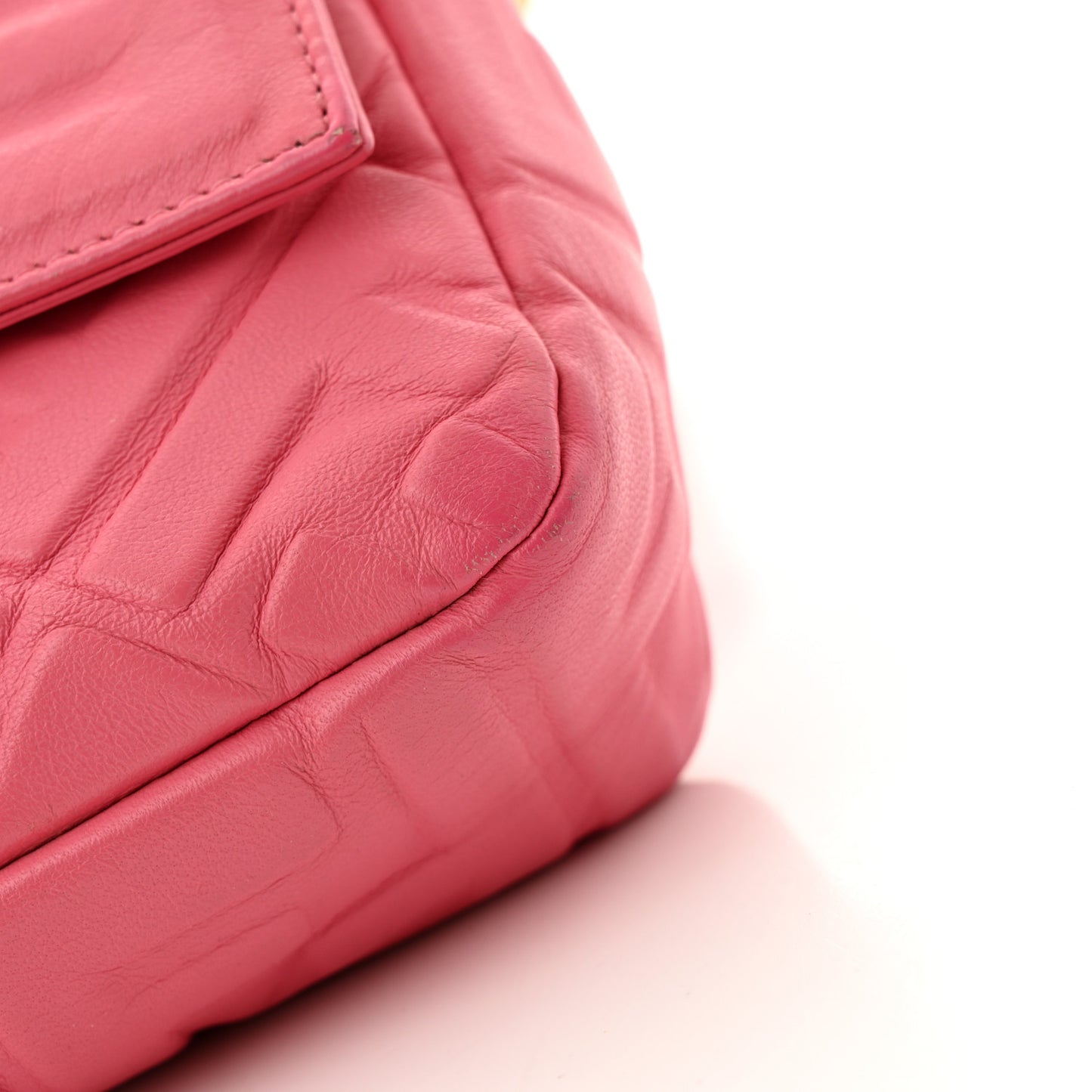 Nappa FF 1974 Embossed Baguette Rosa Fluo