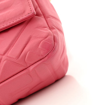 Fendi Nappa FF 1974 Embossed Baguette Rosa Fluo 11 of 14