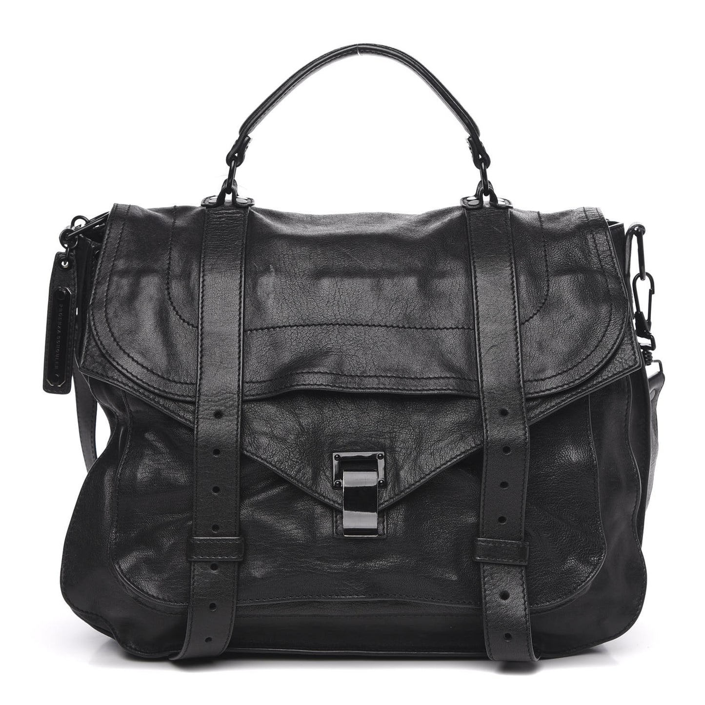 Lambskin PS1 Large Satchel Black