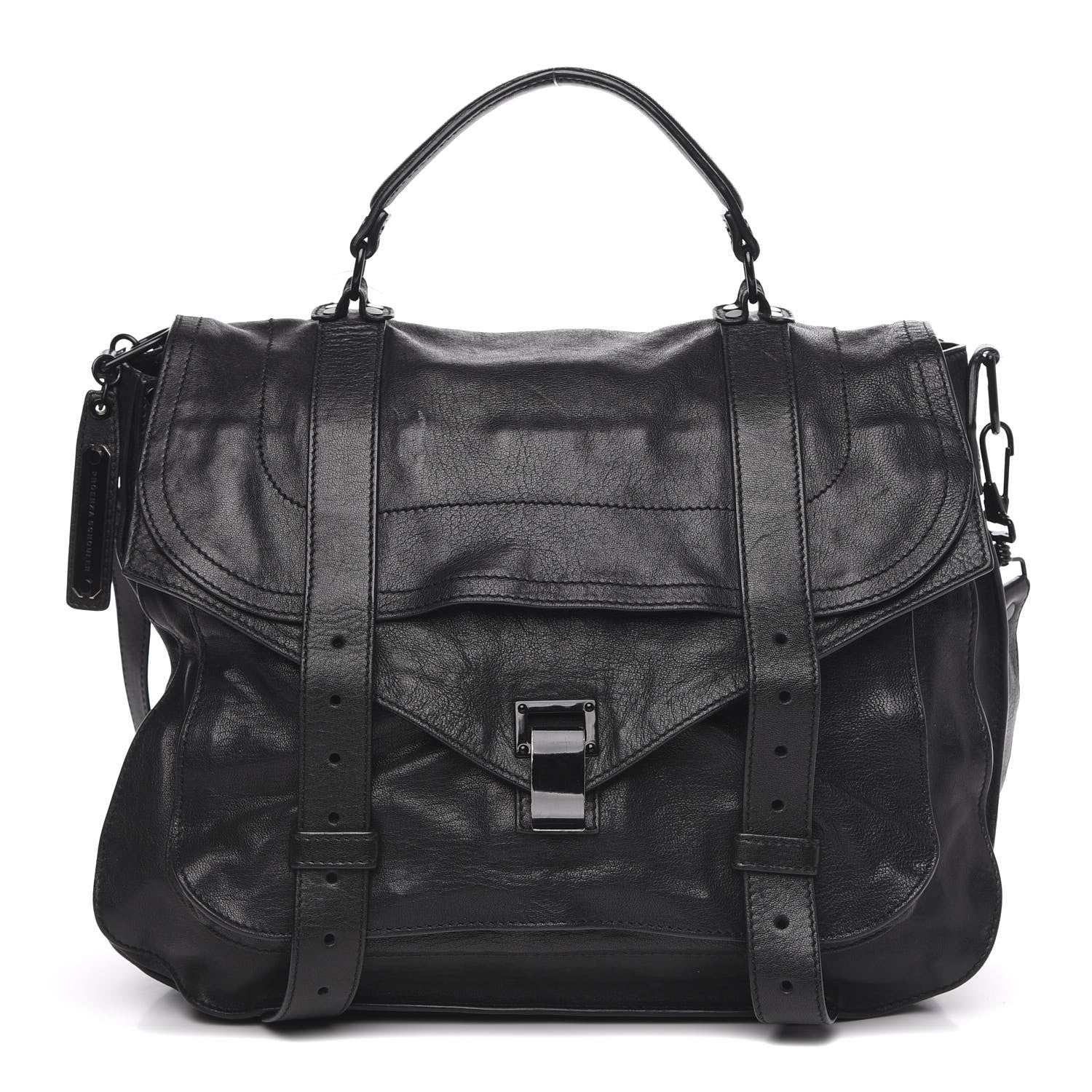 Proenza Schouler Lambskin PS1 Large Satchel Black 1 of 15