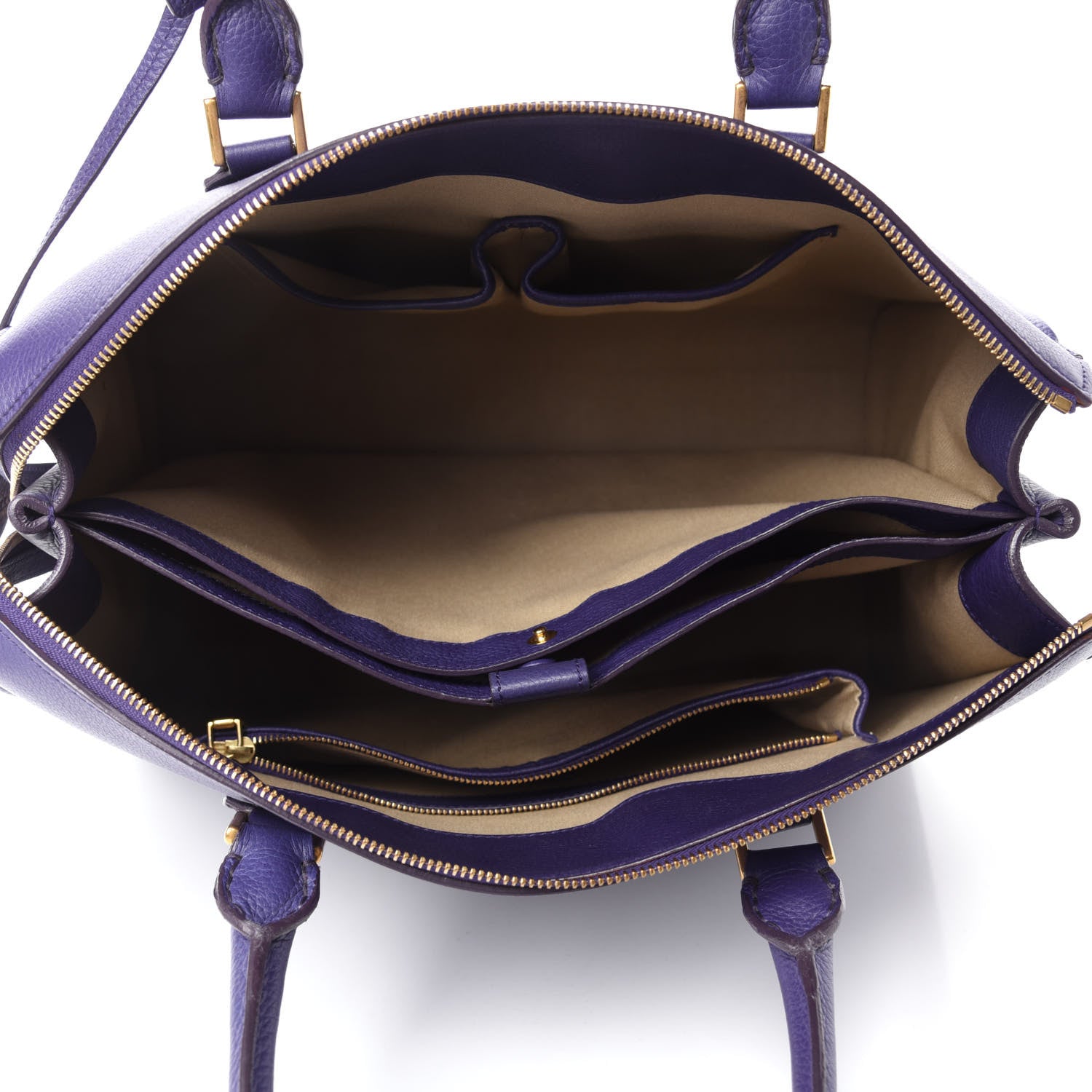 Alexander McQueen Pebbled Calfskin Zip Up Heroine Tote Purple 5 of 19
