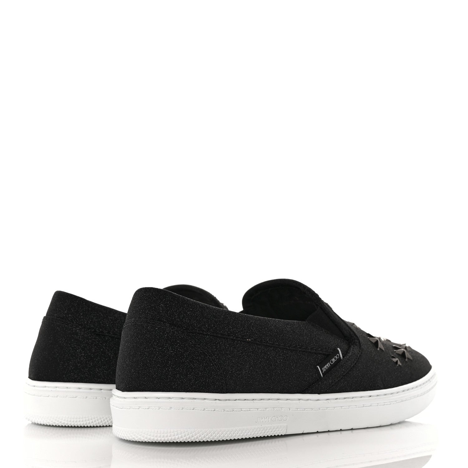 Jimmy Choo Fine Glitter Suede Mens Grove Sneakers 41 Black 4 of 8