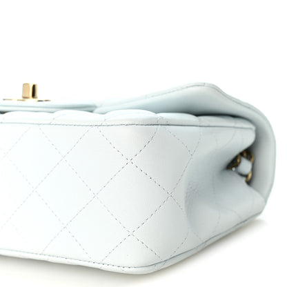 Chanel Lambskin Quilted Mini Rectangular Flap Light Blue 10 of 11