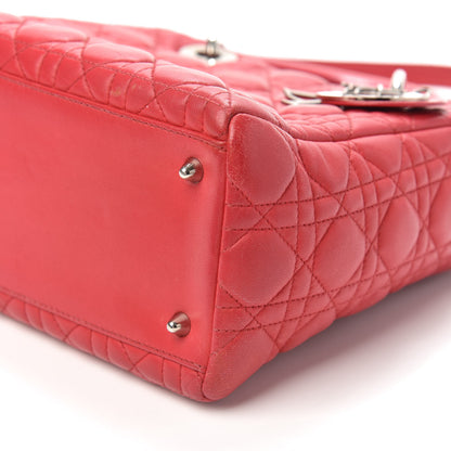 Christian Dior Lambskin Cannage Medium Lady Dior Red 9 of 9