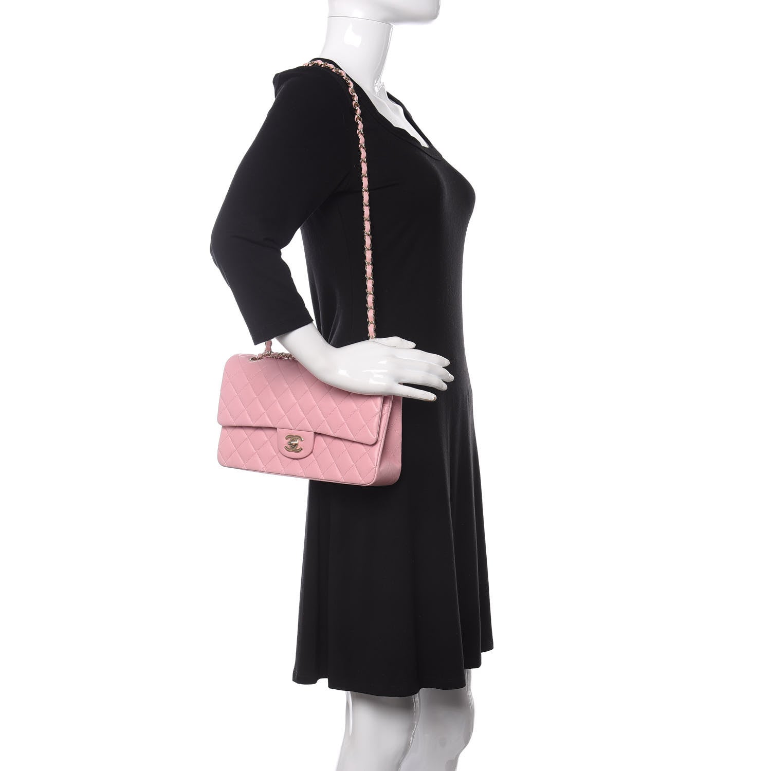 Chanel Lambskin Quilted Medium Double Flap Light Pink 2 of 13