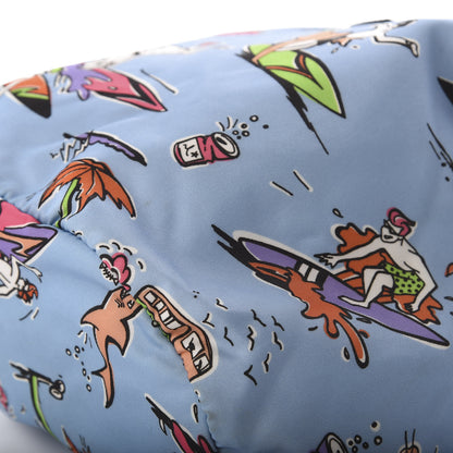 Prada Tessuto Nylon Surfer Print Cinch Backpack Blue 6 of 9