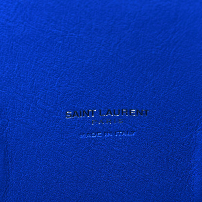 Saint Laurent Calfskin Crocodile Embossed Small Sac De Jour Royal Blue 6 of 10