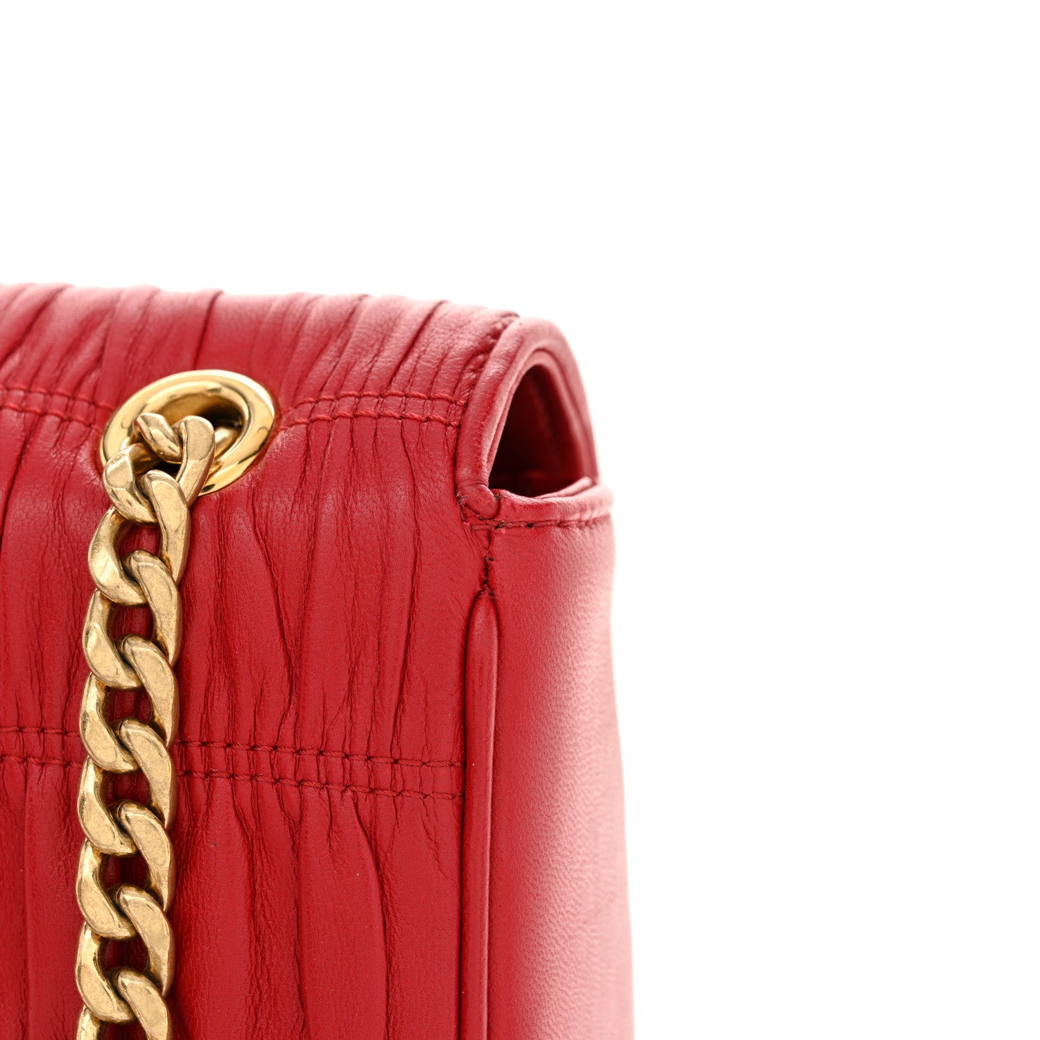 Prada Nappa Gaufre Medium Chain Flap Shoulder Bag Fuoco 11 of 11