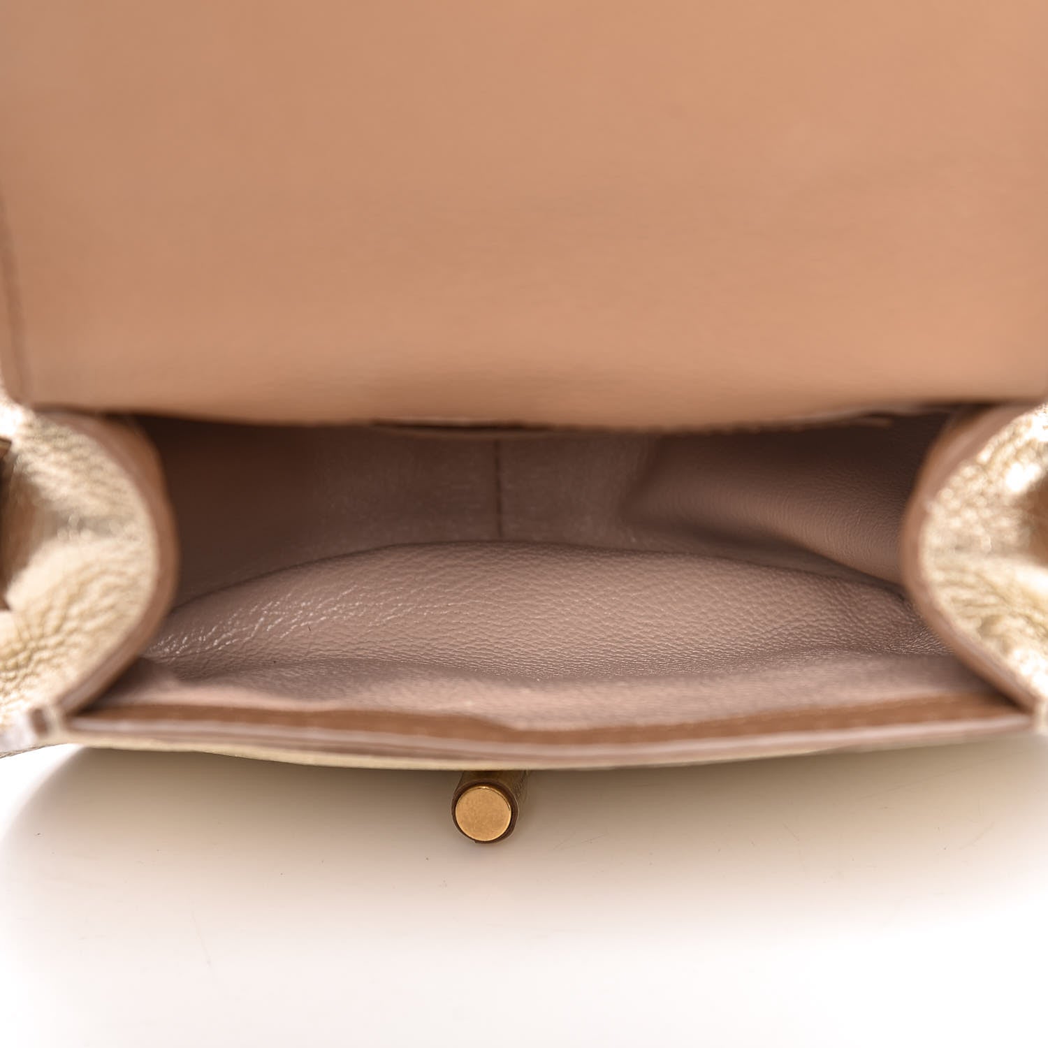 Chloe Metallic Calfskin Mini Marcie Round Crossbody Bag Gold 5 of 13