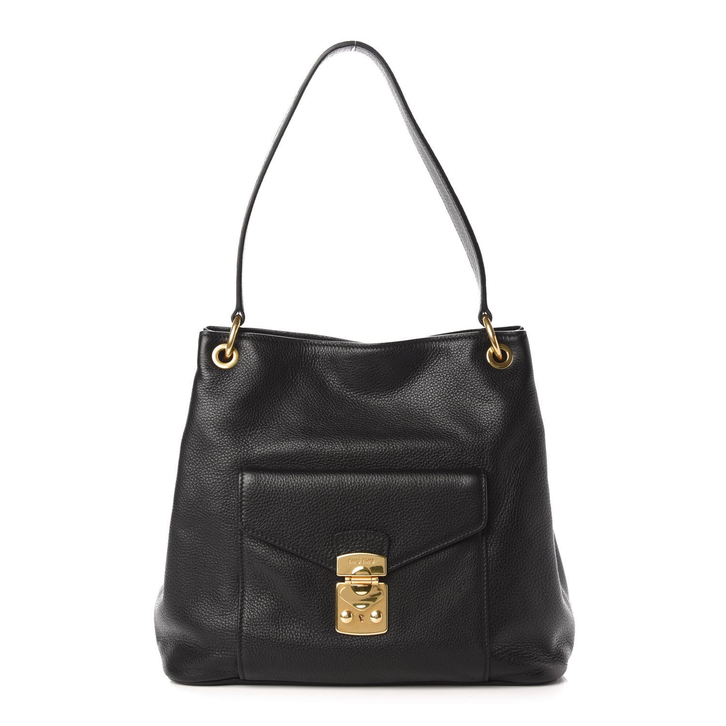 Vitello Daino Shoulder Bag Black