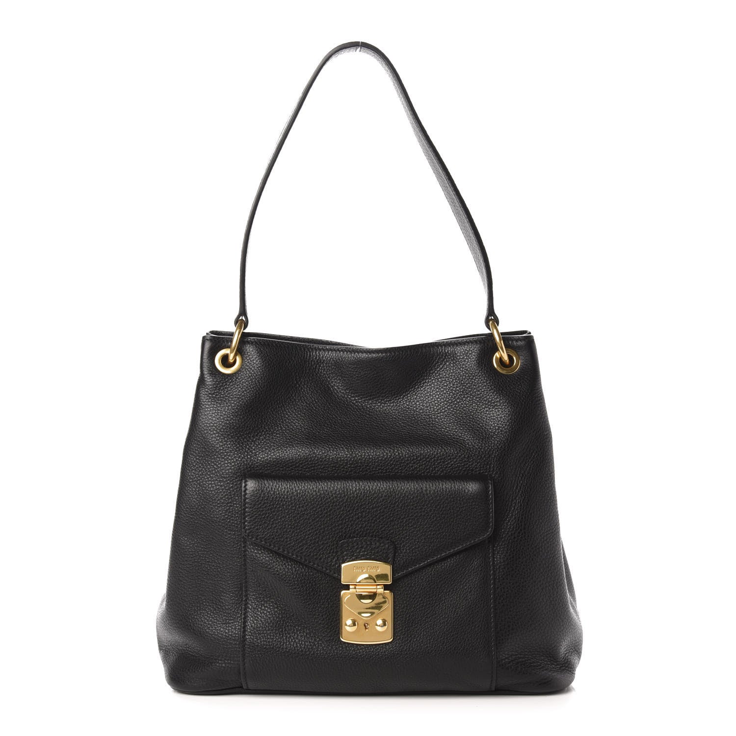 Miu Miu Vitello Daino Shoulder Bag Black 1 of 11