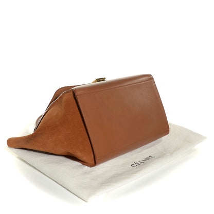 Celine Smooth Calfskin Suede Medium Trapeze Tan 4 of 9