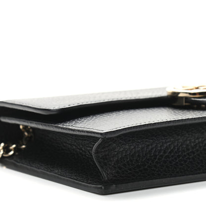 Gucci Dollar Calfskin Interlocking G Chain Wallet Black 9 of 10