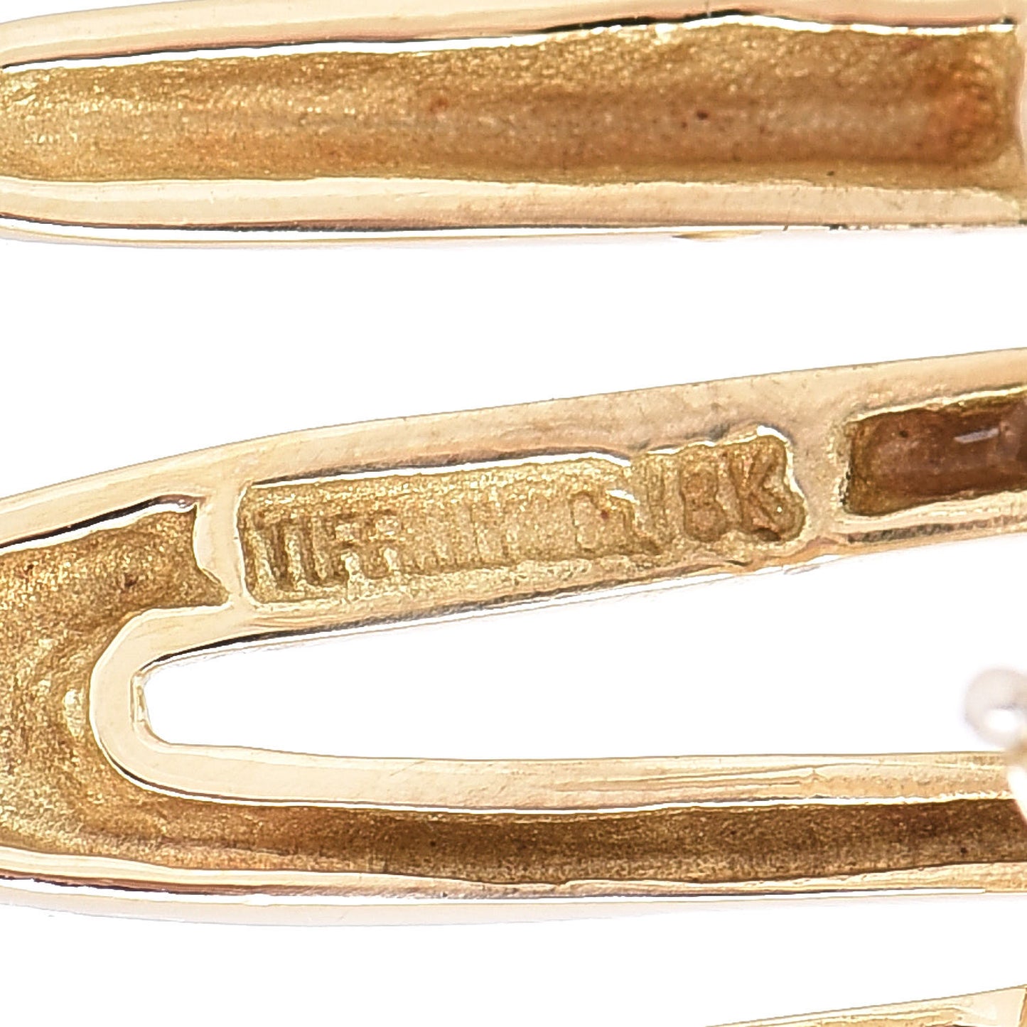 18K Yellow Gold Platinum Diamond Paloma Picasso Scribble French Clip Earrings