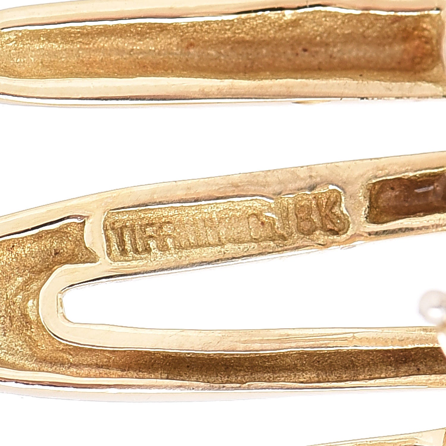 Tiffany 18K Yellow Gold Platinum Diamond Paloma Picasso Scribble French Clip Earrings 5 of 5