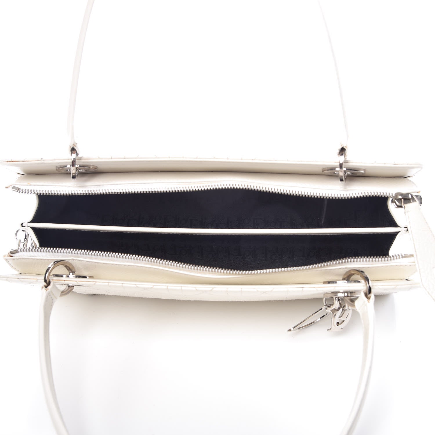 Christian Dior Calfskin Cannage Stitched East West Lady Dior White 5 of 29