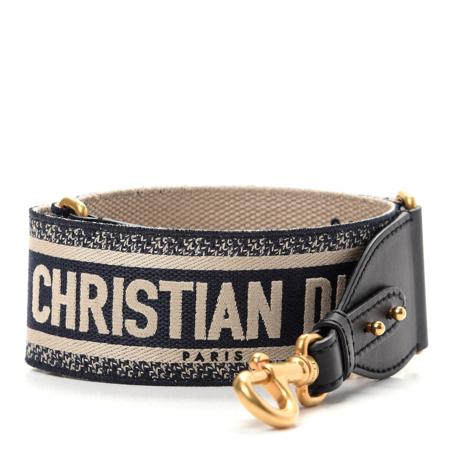 Christian Dior Canvas Embroidered Shoulder Strap Blue 1 of 7