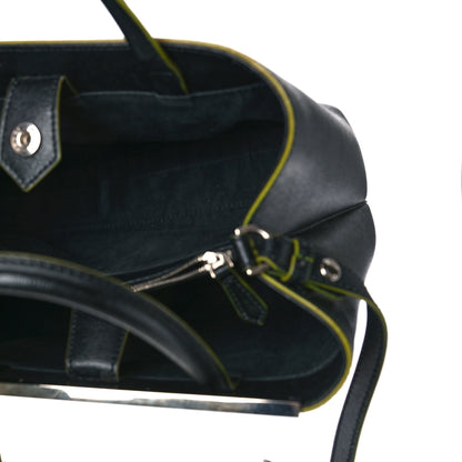 Fendi Vitello Elite Shearling Block Letter Petite 2Jours Tote Black 5 of 8