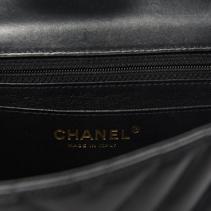 Chanel Lambskin Chevron Quilted Mini Rectangular Flap Black 8 of 11