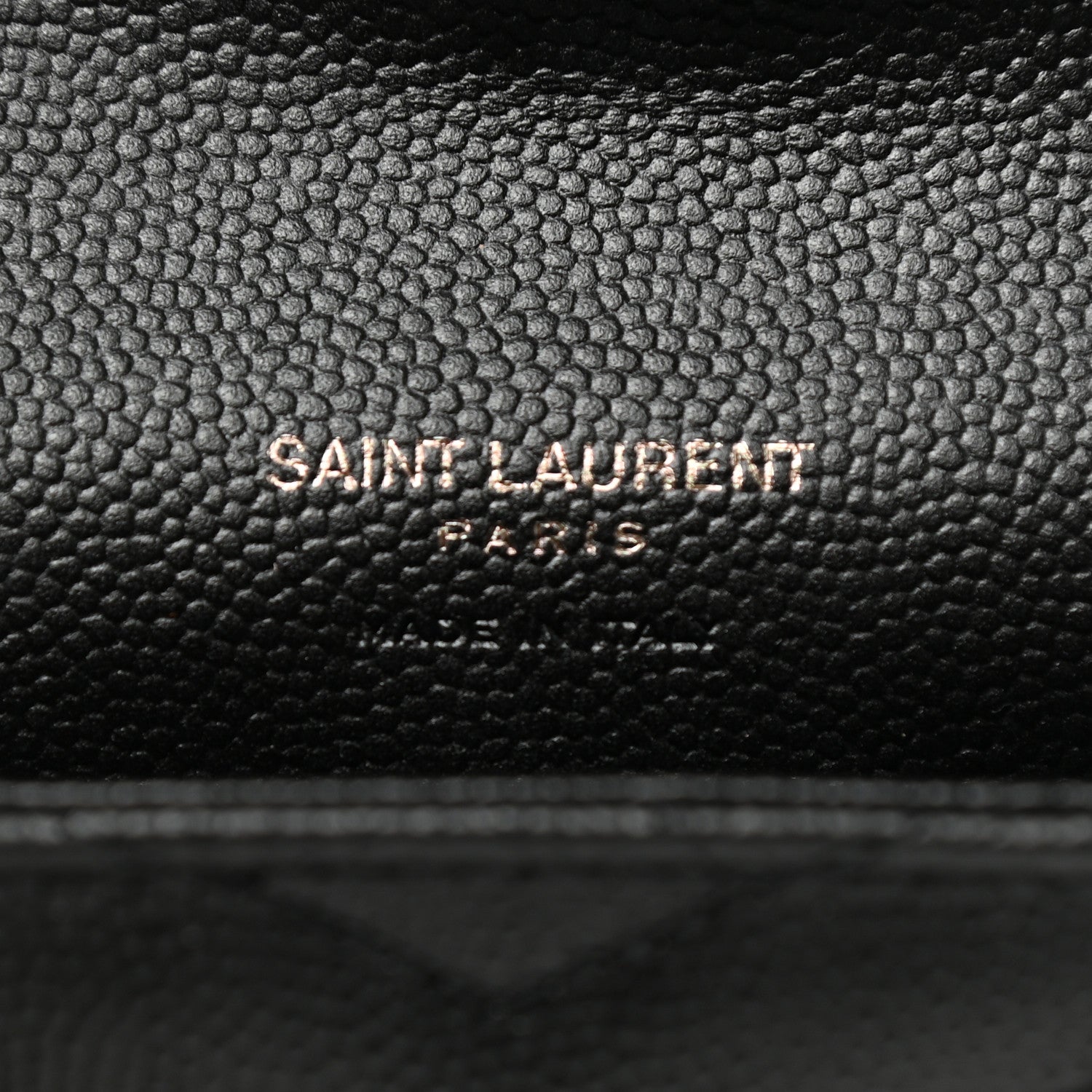Saint Laurent Grain De Poudre Matelasse Chevron Small Monochrome Monogram Envelope Wallet Black 6 of 8