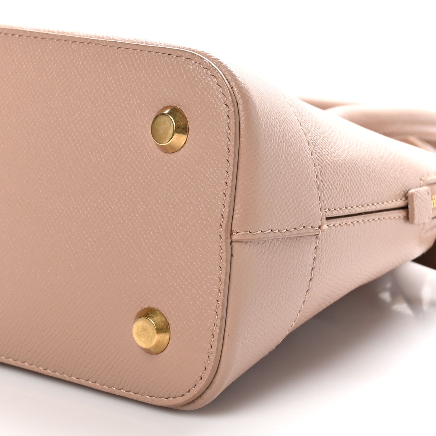 Grained Calfskin S Ville Top Handle Bag Beige Tapioca