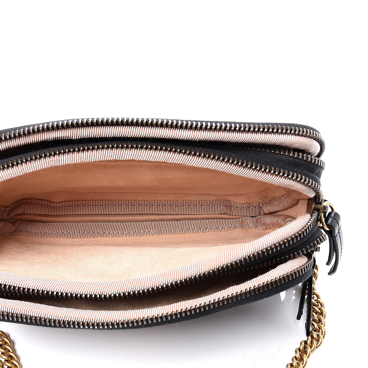 Gucci Calfskin Matelasse Mini GG Marmont Chain Crossbody Bag Black 5 of 11