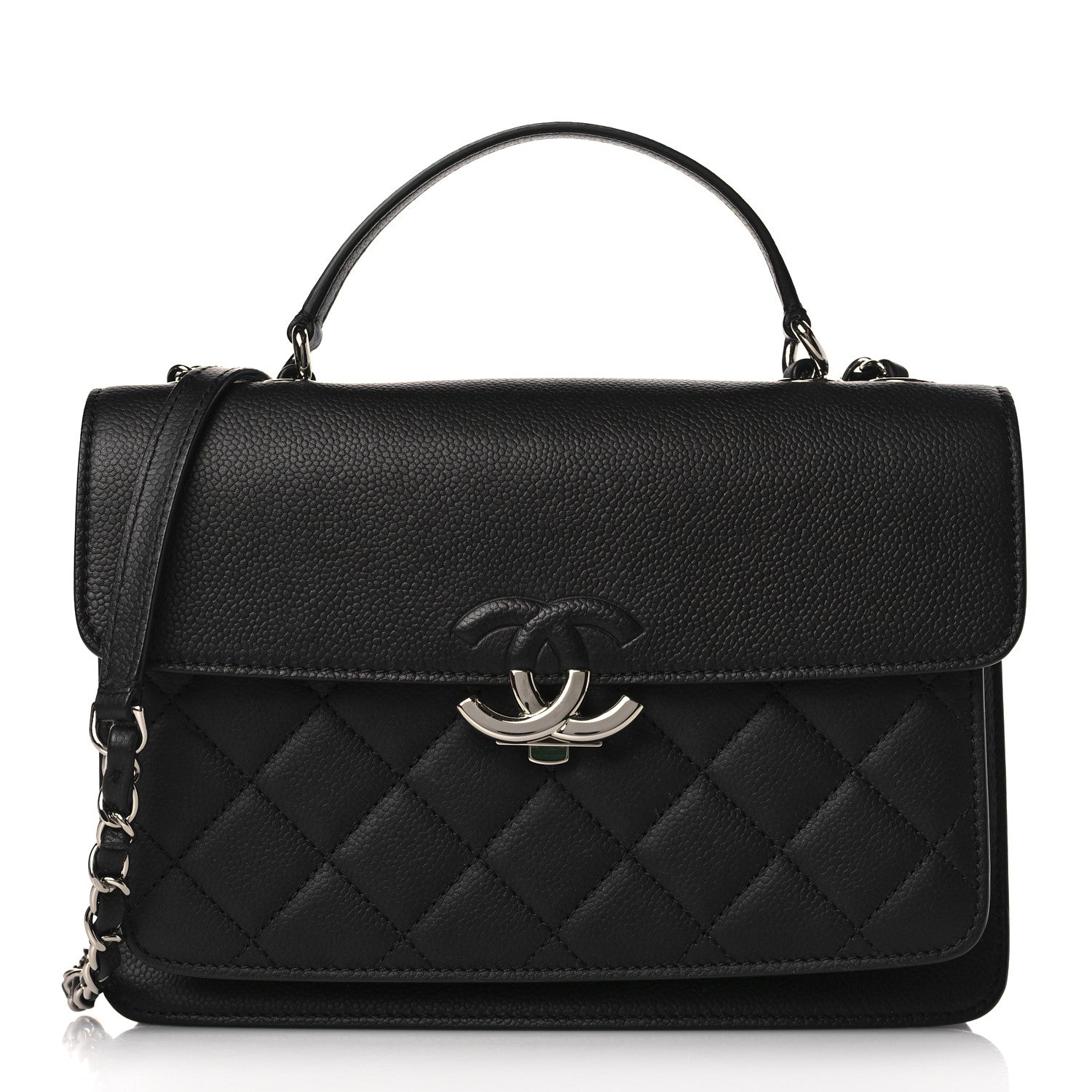 Chanel Caviar Quilted Small CC Box Top Handle Flap Black 1 of 9