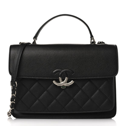 Chanel Caviar Quilted Small CC Box Top Handle Flap Black 1 of 9