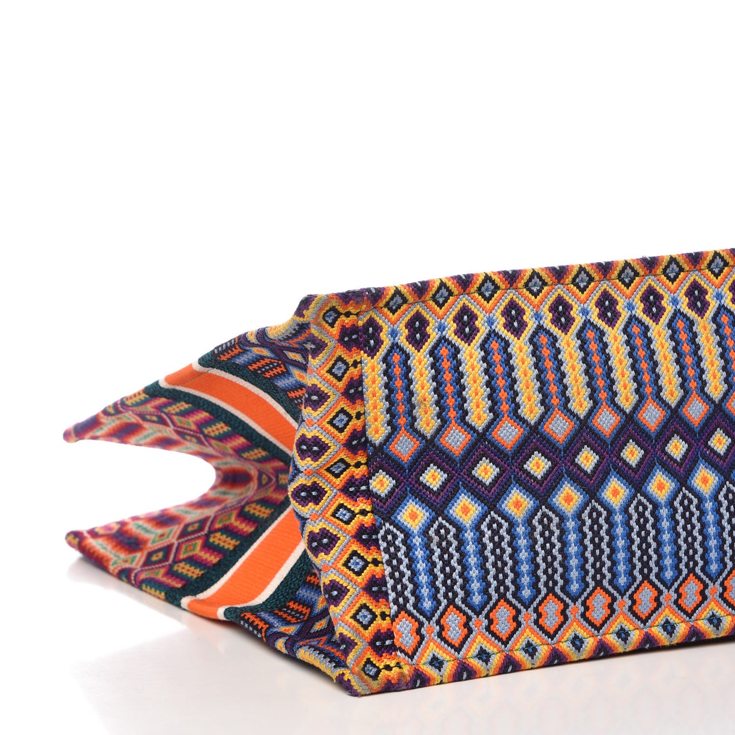 Canvas Embroidered Large Book Tote Orange Multicolor