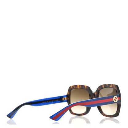 Gucci Oversize Square Web GG 0036S Sunglasses Tortoise 4 of 6
