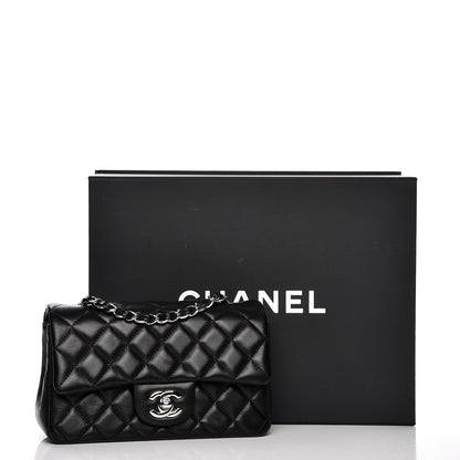 Chanel Lambskin Quilted Mini Rectangular Flap Black 8 of 8