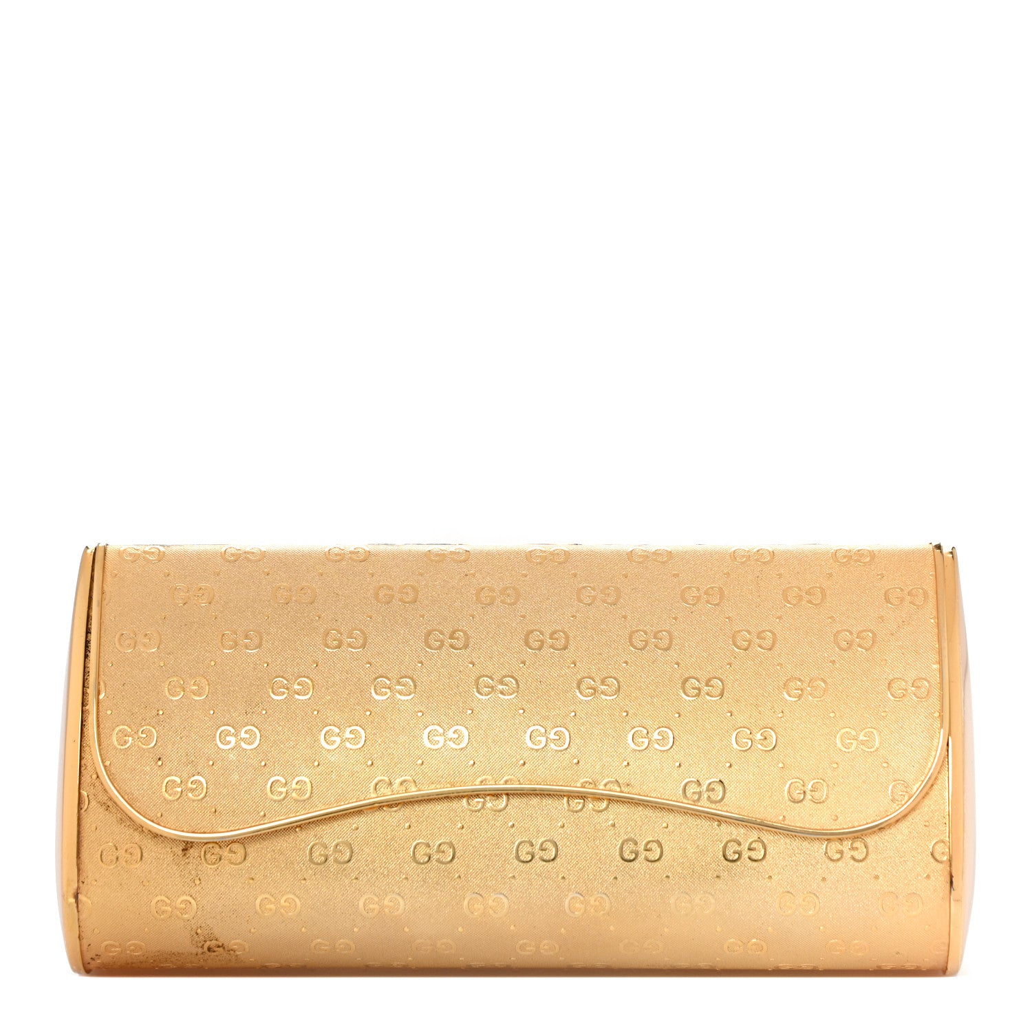 Gucci Metal Guccissima Minaudiere Clutch Gold 1 of 11