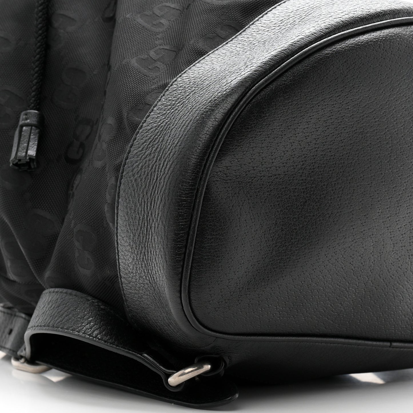 Econyl Nylon Monogram Off The Grid Drawstring Bucket Backpack Black